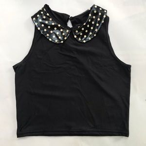 Blackmilk Polka Party Collar Crop M